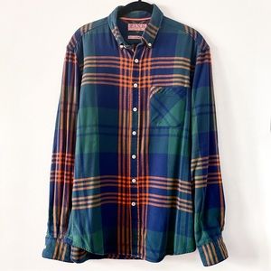 Thomas Pink | Green Plaid Flannel Shirt
